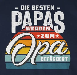Shirtracer T-Shirt Die besten Papas werden zum Opa befördert Braun/Blau/Lila