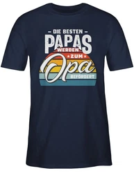 Shirtracer T-Shirt Die besten Papas werden zum Opa befördert Braun/Blau/Lila