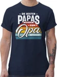 Shirtracer T-Shirt Die besten Papas werden zum Opa befördert Braun/Blau/Lila