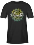 Shirtracer Namaste Vintage T-Shirt Yoga und Wellness Geschenk Braun