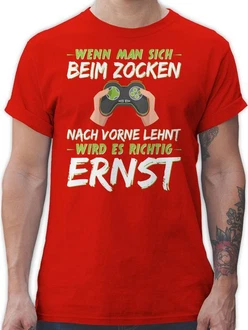 Shirtracer T-Shirt Wenn man sich beim zocken nach vorne lehnt Nerd Geschenke grün Shirtracer T-Shirt Wenn man sich beim zocken nach vorne lehnt Nerd Geschenke grün