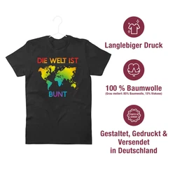 Shirtracer T-Shirt Die Welt ist bunt Regenbogen