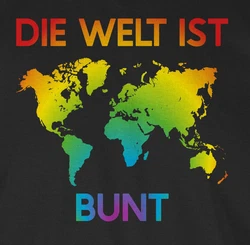 Shirtracer T-Shirt Die Welt ist bunt Regenbogen