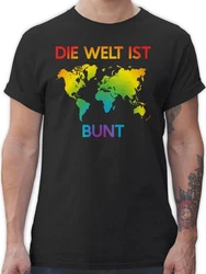 Shirtracer T-Shirt Die Welt ist bunt Regenbogen