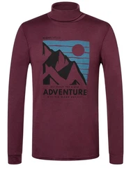 SUPER.NATURAL Rollkragenpullover Merino Adventure Turtle Dunkelrot/Fliederfarben/Bordeaux