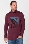 SUPER.NATURAL Rollkragenpullover Merino Adventure Turtle Dunkelrot/Fliederfarben/Bordeaux