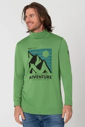 SUPER.NATURAL Rollkragenpullover Merino Adventure Turtle Dunkelgrün/Neonfarben/Grün/Hellgrün