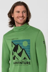 SUPER.NATURAL Rollkragenpullover Merino Adventure Turtle Dunkelgrün/Neonfarben/Grün/Hellgrün