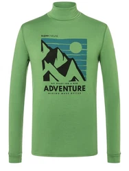 SUPER.NATURAL Rollkragenpullover Merino Adventure Turtle Dunkelgrün/Neonfarben/Grün/Hellgrün