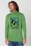 SUPER.NATURAL Rollkragenpullover Merino Adventure Turtle Dunkelgrün/Neonfarben/Grün/Hellgrün