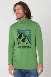 SUPER.NATURAL Rollkragenpullover Merino Adventure Turtle Dunkelgrün/Neonfarben/Grün/Hellgrün