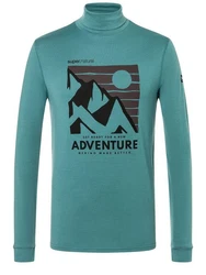 SUPER.NATURAL Rollkragenpullover Merino Adventure Turtle Grün/Türkis/Hellblau