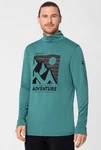 SUPER.NATURAL Rollkragenpullover Merino Adventure Turtle Grün/Türkis/Hellblau