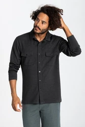SUPER.NATURAL Langarmhemd ADVENTURE SHIRT Dunkelgrau/Grau/Hellgrau