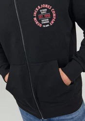 Jack & Jones Sweatjacke JJANDY SWEAT ZIP HIGH NECK Dunkelblau/Schwarz