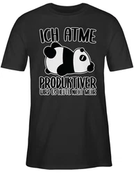 Shirtracer T-Shirt Ich atme produktiver wird es nicht mehr mit Panda weiß