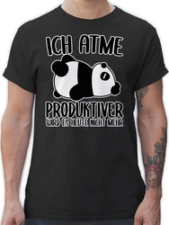 Shirtracer T-Shirt Ich atme produktiver wird es nicht mehr mit Panda weiß