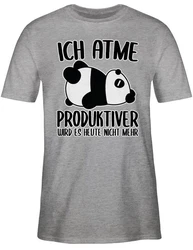 Shirtracer T-Shirt Ich atme produktiver wird es nicht mehr mit Panda weiß