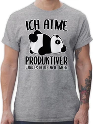 Shirtracer T-Shirt Ich atme produktiver wird es nicht mehr mit Panda weiß