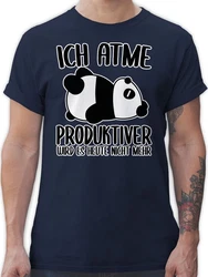 Shirtracer T-Shirt Ich atme produktiver wird es nicht mehr mit Panda weiß