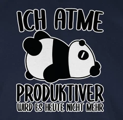 Shirtracer T-Shirt Ich atme produktiver wird es nicht mehr mit Panda weiß