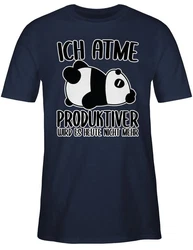 Shirtracer T-Shirt Ich atme produktiver wird es nicht mehr mit Panda weiß
