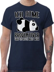 Shirtracer T-Shirt Ich atme produktiver wird es nicht mehr mit Panda weiß