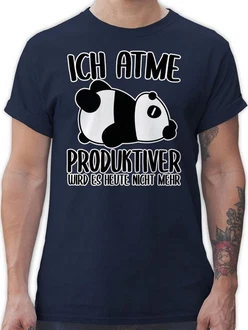 Shirtracer T-Shirt Ich atme produktiver wird es nicht mehr mit Panda Shirtracer T-Shirt Ich atme produktiver wird es nicht mehr mit Panda