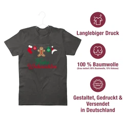 Shirtracer T-Shirt Frohe Weihnachten Weihachten Kleidung Beige/Rot/Gelb/Schwarz/Dunkelgrün/Grau