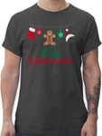 Shirtracer T-Shirt Frohe Weihnachten Weihachten Kleidung Beige/Rot/Gelb/Schwarz/Dunkelgrün/Grau