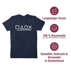 Shirtracer T-Shirt Gamer Nerd Geschenke Schwarz/Dunkelblau