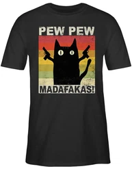 Shirtracer T-Shirt Pew Pew Madafakas Sprüche Statement Rosa/Grau/Braun/Orange/Blau/Schwarz/Hellblau/Rot