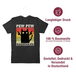 Shirtracer T-Shirt Pew Pew Madafakas Sprüche Statement Rosa/Grau/Braun/Orange/Blau/Schwarz/Hellblau/Rot