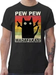 Shirtracer T-Shirt Pew Pew Madafakas Sprüche Statement Rosa/Grau/Braun/Orange/Blau/Schwarz/Hellblau/Rot