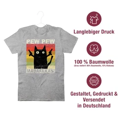 Shirtracer T-Shirt Pew Pew Madafakas Sprüche Statement Grau