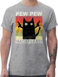 Shirtracer T-Shirt Pew Pew Madafakas Sprüche Statement Grau