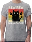 Shirtracer T-Shirt Pew Pew Madafakas Sprüche Statement Grau