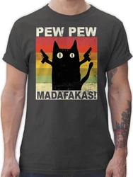 Shirtracer T-Shirt Pew Pew Madafakas Sprüche Statement Grau/Braun/Rot/Rosa