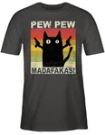 Shirtracer T-Shirt Pew Pew Madafakas Sprüche Statement Grau/Braun/Rot/Rosa