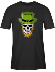 Shirtracer T-Shirt Totenkopf Kleeblatt St. Patricks Day Grün/Blau