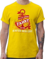Shirtracer T-Shirt Letzte große Fahrt vor dem Hafen der Ehe JGA Männer Gelb/Grau/Rot/Gold