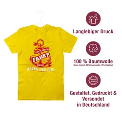 Shirtracer T-Shirt Letzte große Fahrt vor dem Hafen der Ehe JGA Männer Gelb/Grau/Rot/Gold