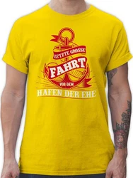 Shirtracer T-Shirt Letzte große Fahrt vor dem Hafen der Ehe JGA Männer Gelb/Grau/Rot/Gold