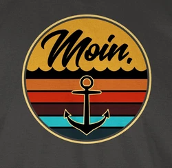 Shirtracer T-Shirt Moin Retro Badge Sprüche Statement Dunkelblau/Beige/Dunkelgrün/Blau/Grün