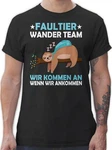 Shirtracer T-Shirt Faultier Wander Team Hiking Sprüche Statement mit Spruch Braun/Blau/Türkis