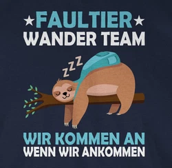 Shirtracer T-Shirt Faultier Wander Team Hiking Sprüche Statement mit Spruch Blau/Braun