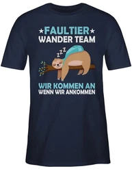 Shirtracer T-Shirt Faultier Wander Team Hiking Sprüche Statement mit Spruch Blau/Braun
