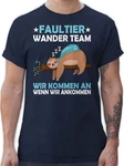 Shirtracer T-Shirt Faultier Wander Team Hiking Sprüche Statement mit Spruch Blau/Braun