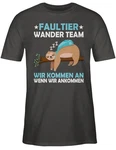 Shirtracer T-Shirt Faultier Wander Team Hiking Sprüche Statement mit Spruch Türkis/Blau/Braun/Beige