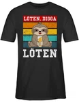 Shirtracer T-Shirt Lten Digga Lten Vintage Party & Alkohol Herren weiß/bunt